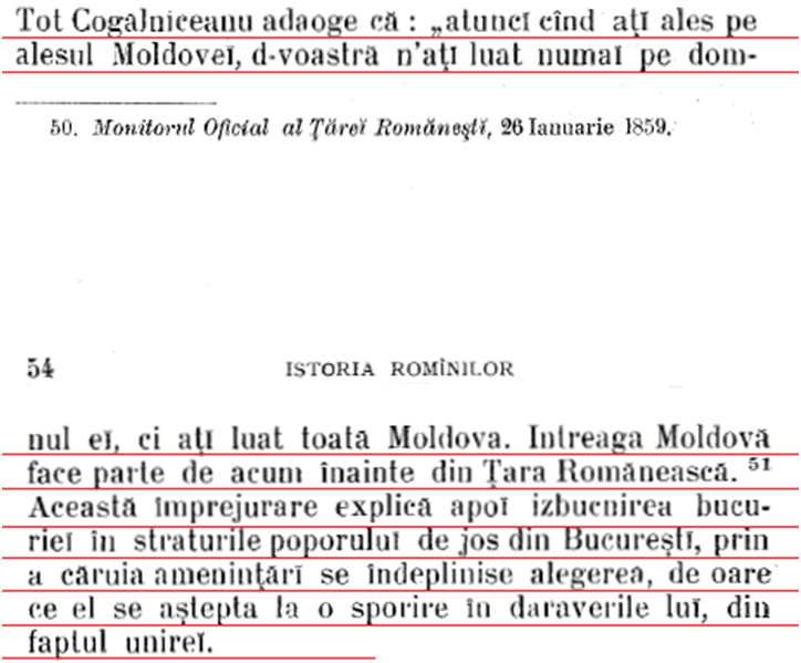 A.D.Xenopol - Domnia lui Cuza-Voda V.1, Iași, 1903